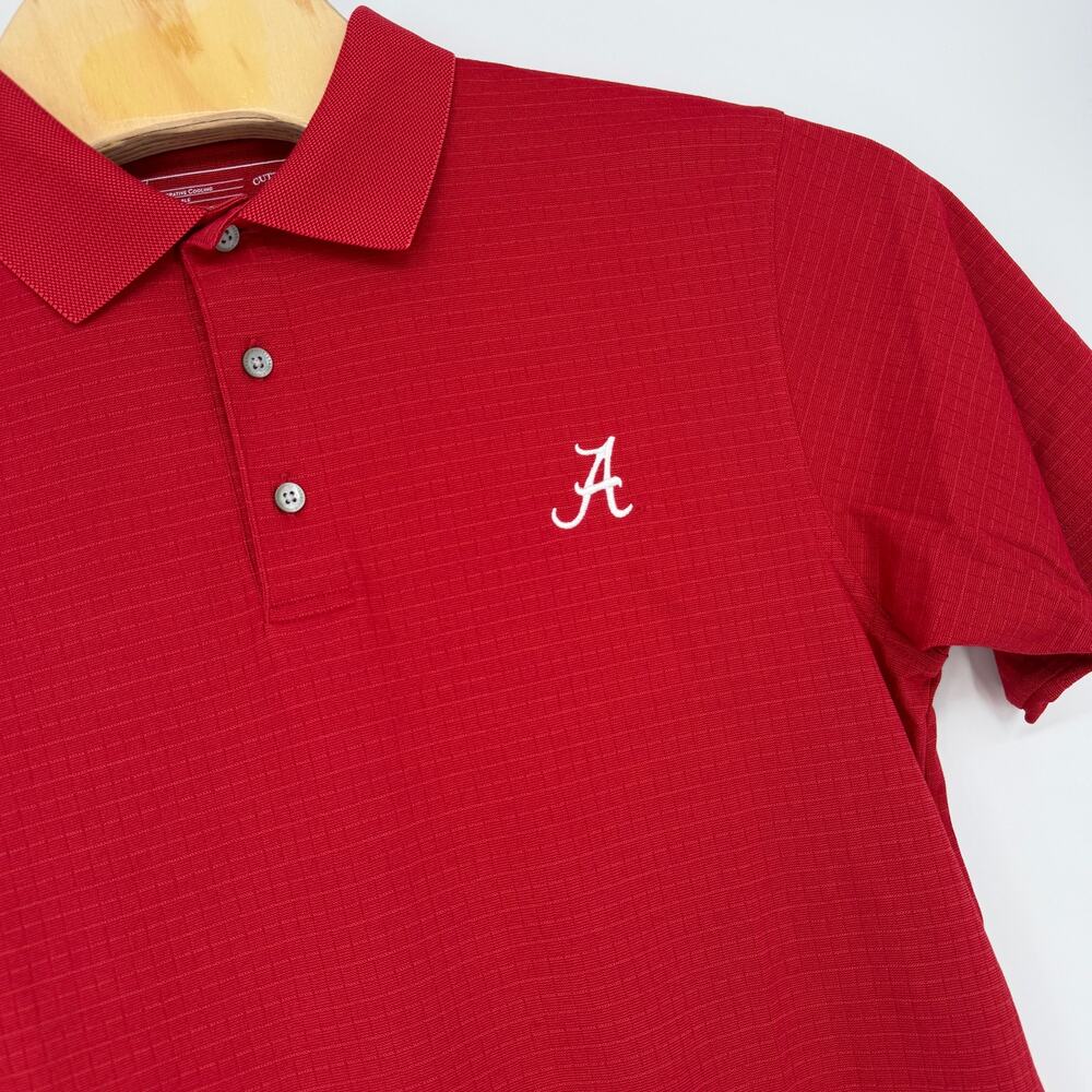Alabama Crimson Tide Polo Medium Cutter & Buck CB DryTec Luxe Red